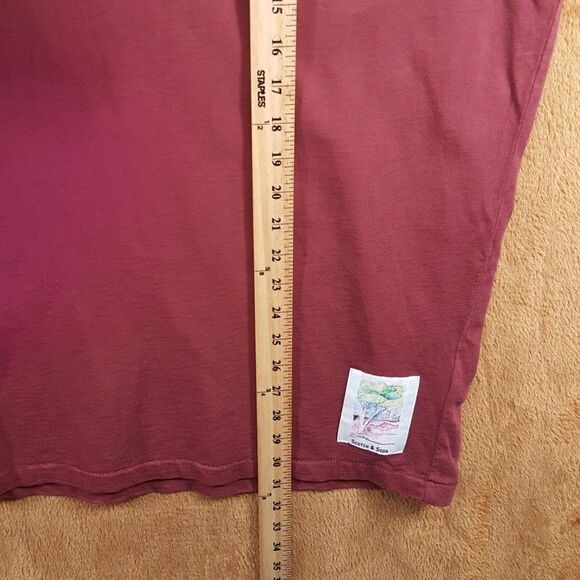 SCOTCH & SODA Shirt Mens XXL Burgundy Pullover Vintage Wash Loose Fit Tee - Picture 8 of 9